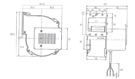 Dimensions ventilateur centrifuge VC430